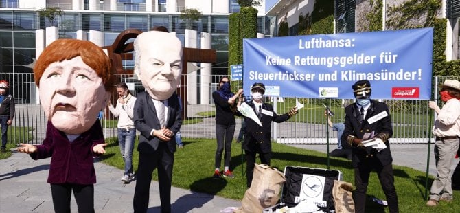 Lufthansa’yı kurtarma paketi protesto edildi