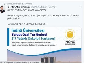 Malatya Onkoloji Hastanesinin yapımı tamamlandı