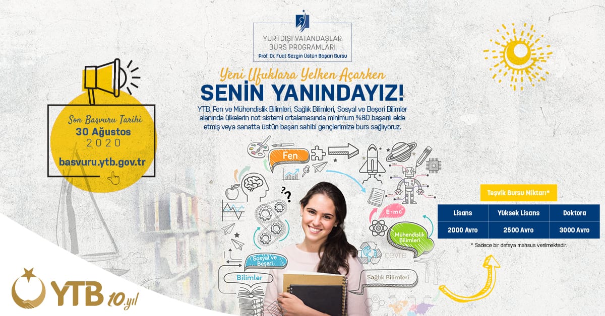 YTB eğitime ve akademik çalışmalara destek veriyor: Son başvuru 30 Ağustos’ta