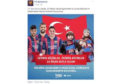 Barcelona'dan 23 Nisan mesajı