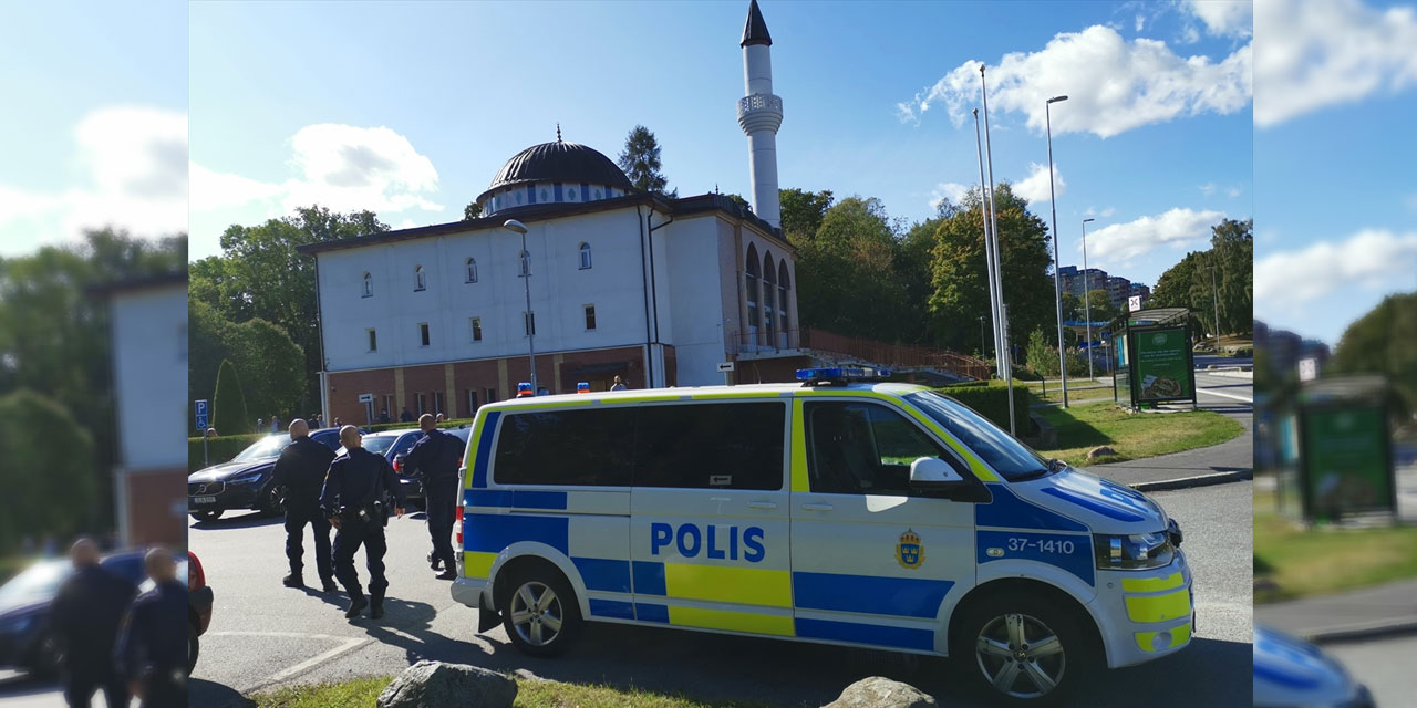 Stockholm'de Kuran yakma provokasyonuna karşı Türk camisi önünde önlemler artırıldı