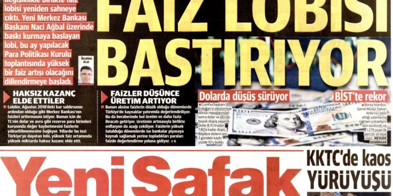 Memlekette çarşı karıştı... Hükümet medyasından Cumhurbaşkanı Erdoğan'ın kararlarını sorgulayan "faiz lobisi" haberi