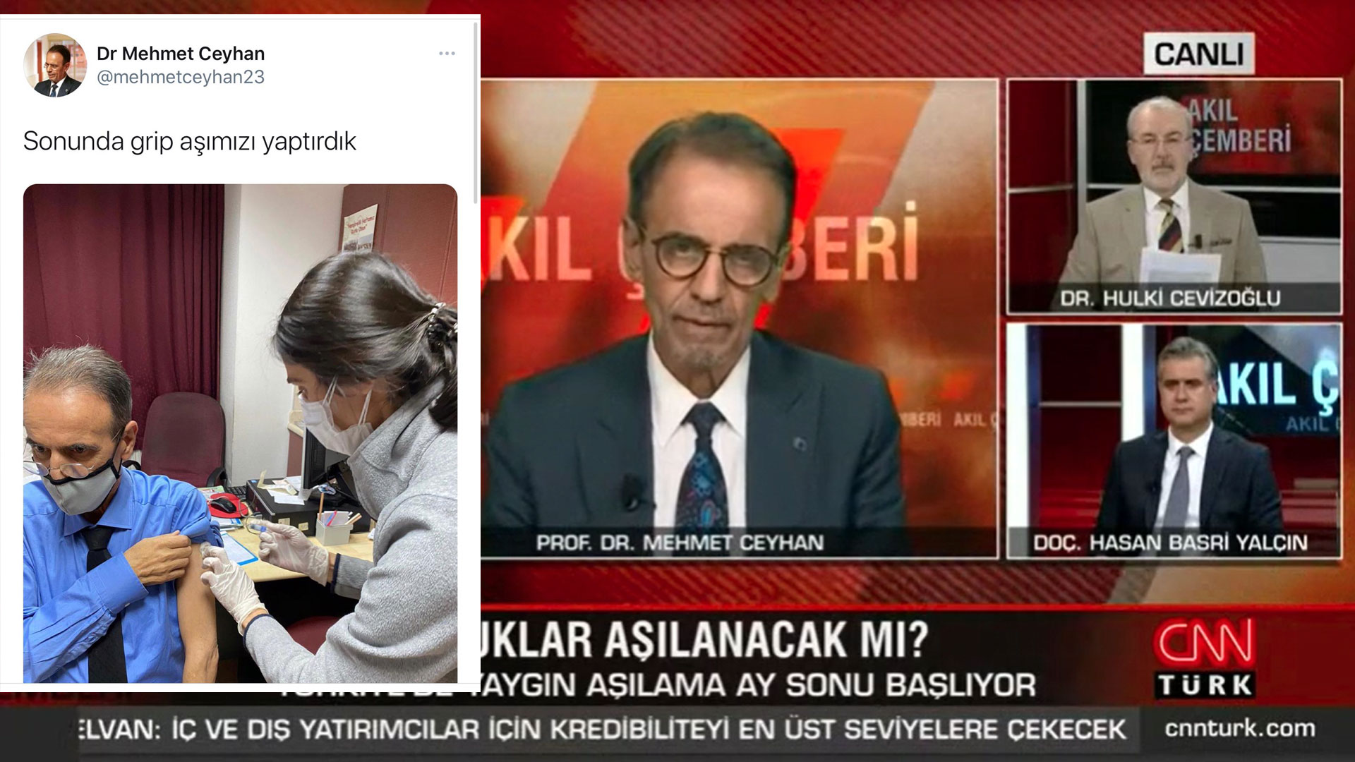 CNN canlı yayınında fenalaşan Mehmet Ceyhan 4 Aralık’ta aşı yaptırmış