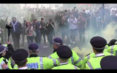 Londra’da protestoculara polis müdahalesi