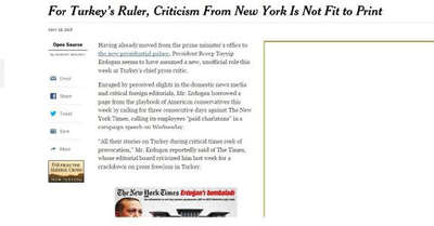 New York Times’dan Erdoğan’a cevap