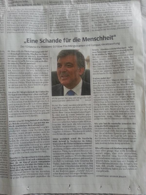 Gül, Alman gazetesine konuştu