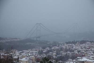 Çamlıca'da kar manzarası