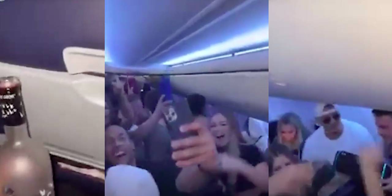 Uçakta maskesiz parti yaparken görüntüleri yayılan yolcular Meksika'da mahsur kaldı!