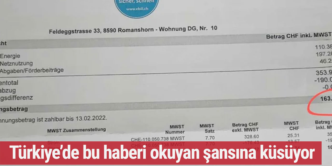 İsviçre'de yaşayan Türk işçi 6 aylık elektrik faturasını paylaştı sosyal medya bunu konuştu