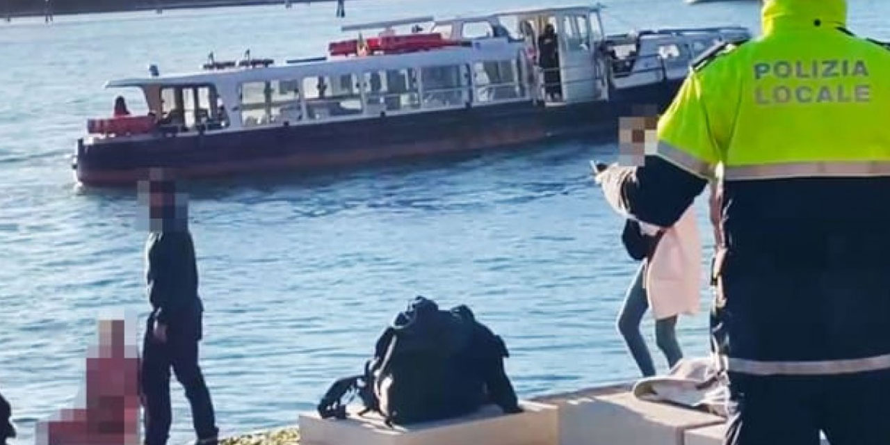 Savaş kahramanları anıtının üzerine çırılçıplak uzanan turist Venedik'i karıştırdı