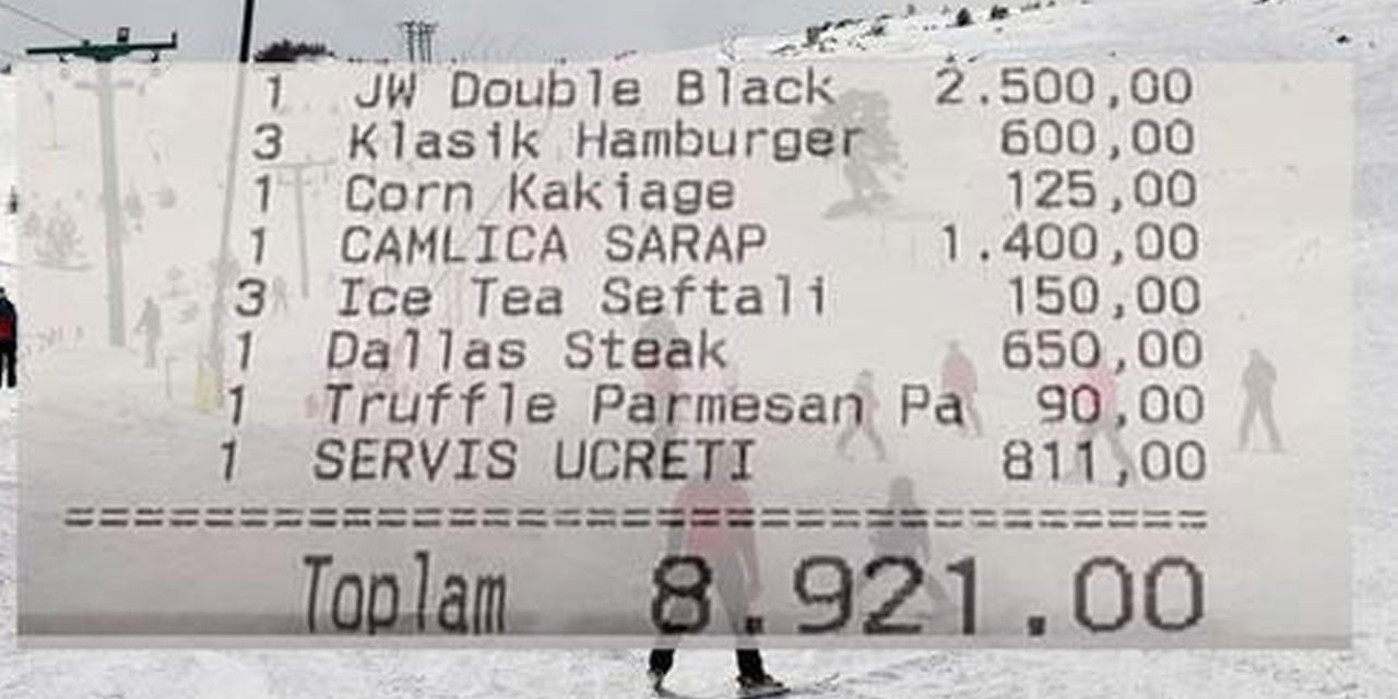 Kış tatili düşünen bir kez daha düşünsün... Kartalkaya'daki mekanda "böbrek bırakmalık" adisyon