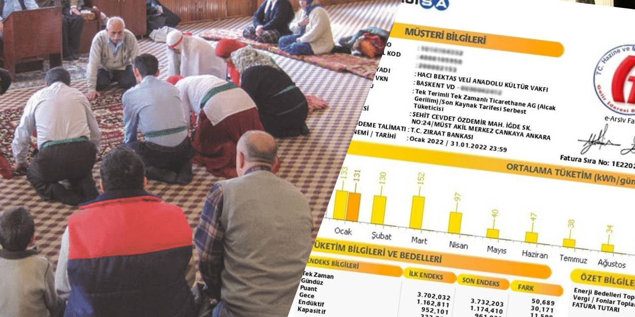 Cemevi'nin 11 bin liralık elektrik faturası Diyanet'in masasında