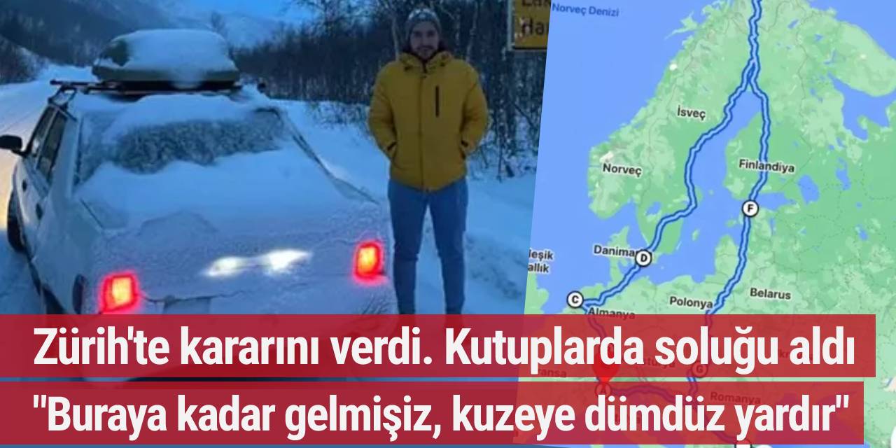 Kuzey kutbuna Şahin marka arabası ile gitti! Sadece hortum çatladı..