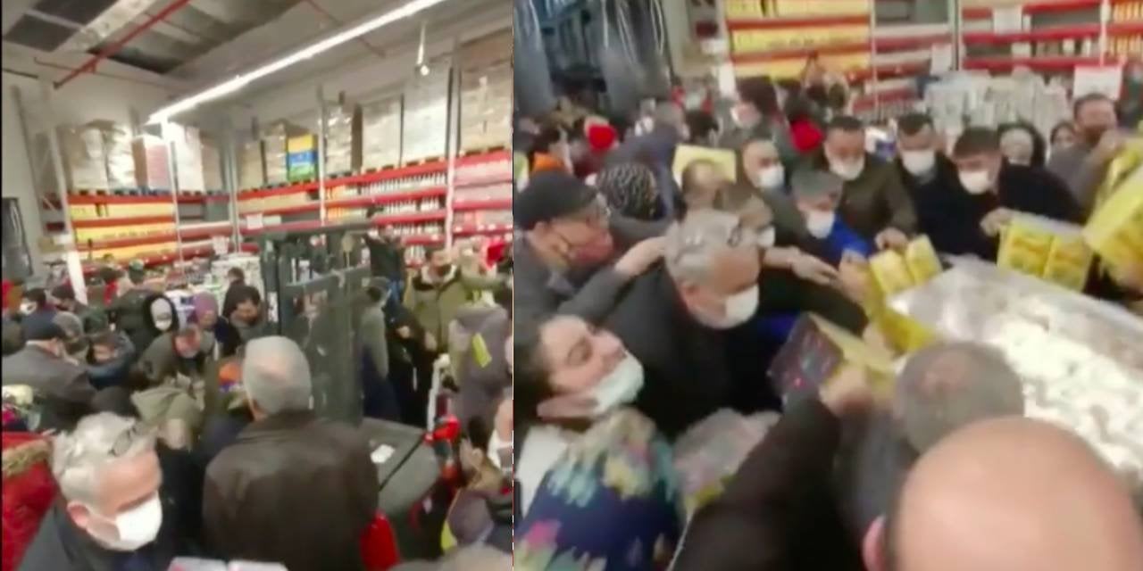 Sosyal medya bu görüntüleri konuşuyor! Ayçiçek yağı için birbirlerini ezdiler...