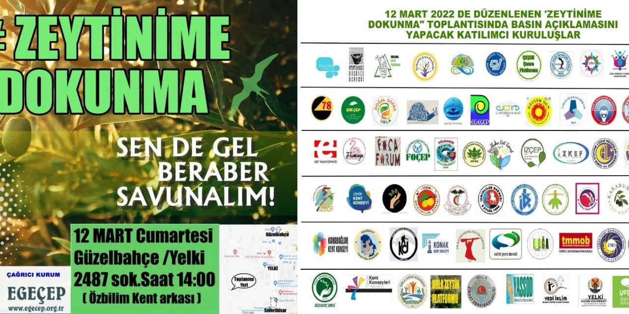 Güzelbahçe'de 'Zeytin hayattır, zeytinime dokunma' toplantısı