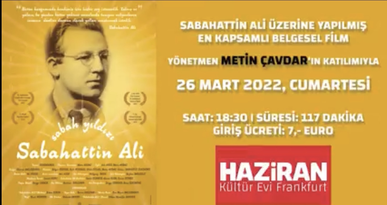 Haziran Kültür Evi Frankfurt'ta Sabahattin Ali belgeseli...