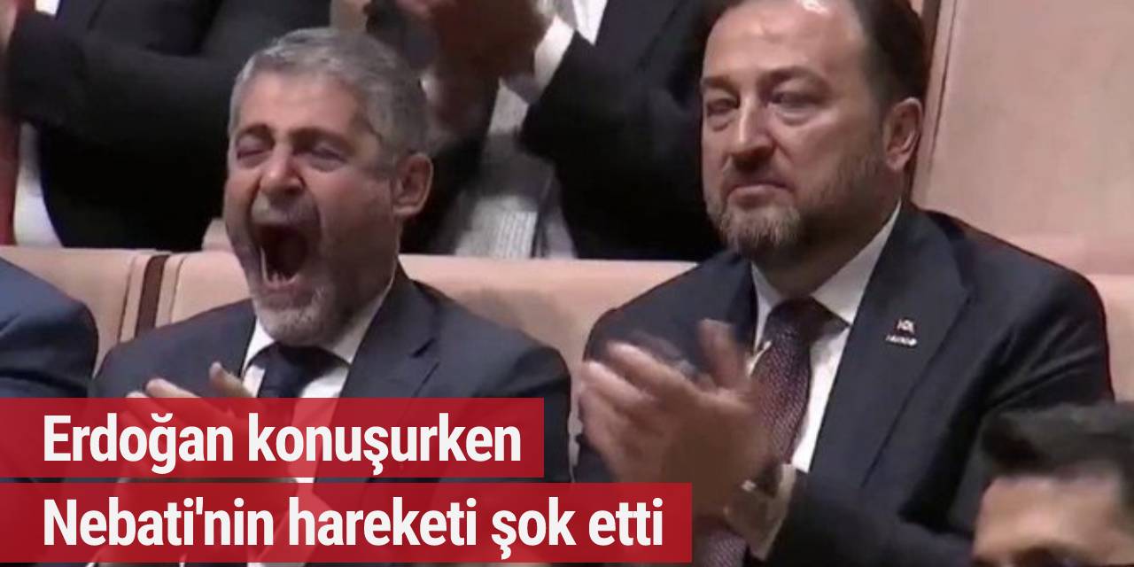 Erdoğan konuşurken Nebati'nin hareketi şok etti