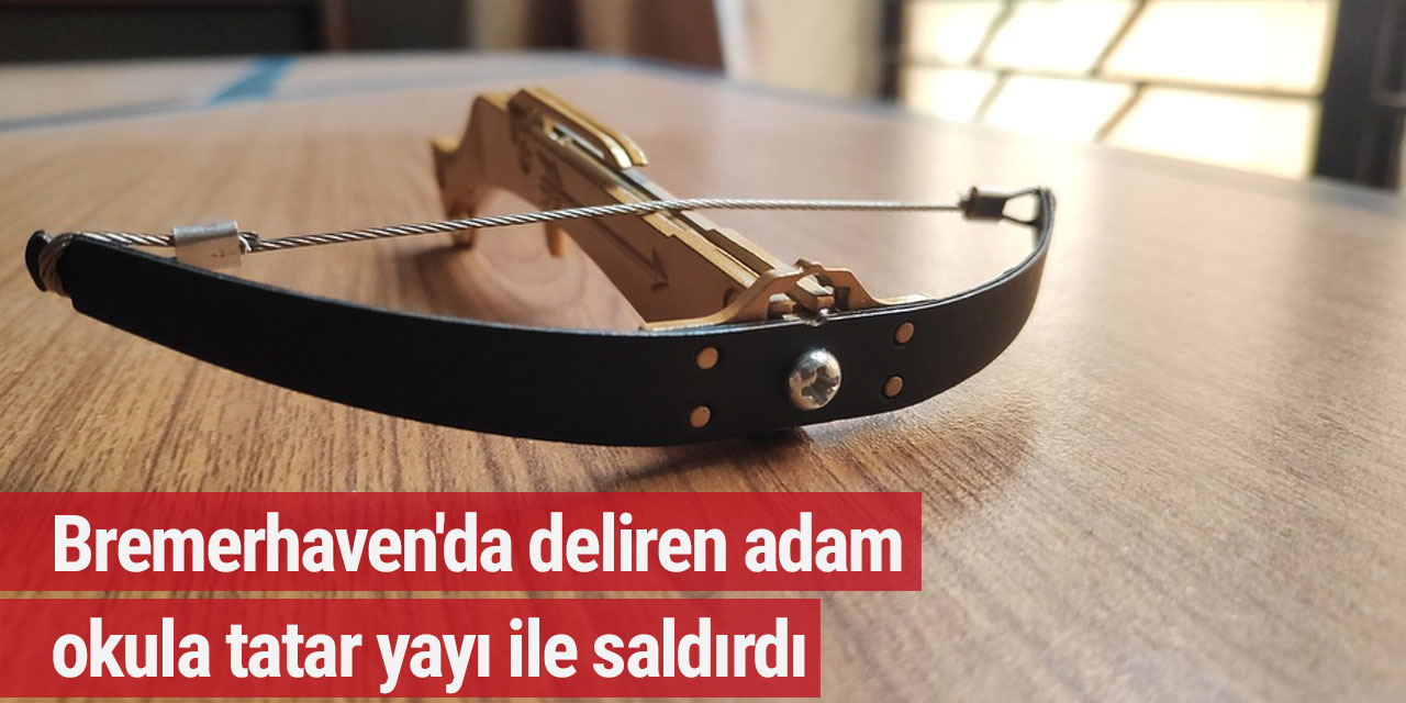 Bremerhaven'da deliren adam okula tatar yayı ile saldırdı