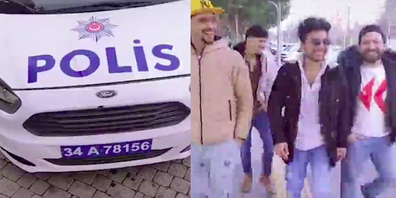 Görüntüler sosyal medyada gündem oldu! Pakistanlılar yakalandı, polis aracını çekip...