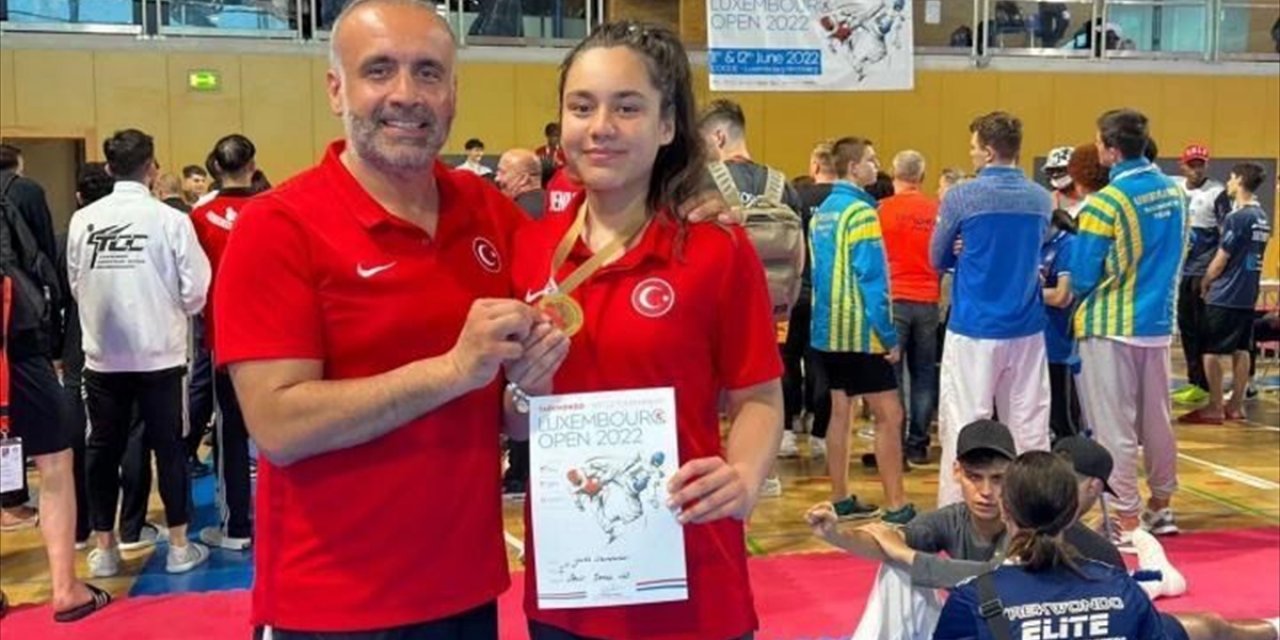 Milli tekvandocu Sude Yaren Uzunçavdar'dan Lüksemburg'da altın madalya