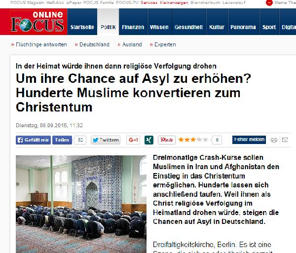 Focus: Müslümanlar sığınma hakkı şansını arttırmak için Hristiyan oluyor