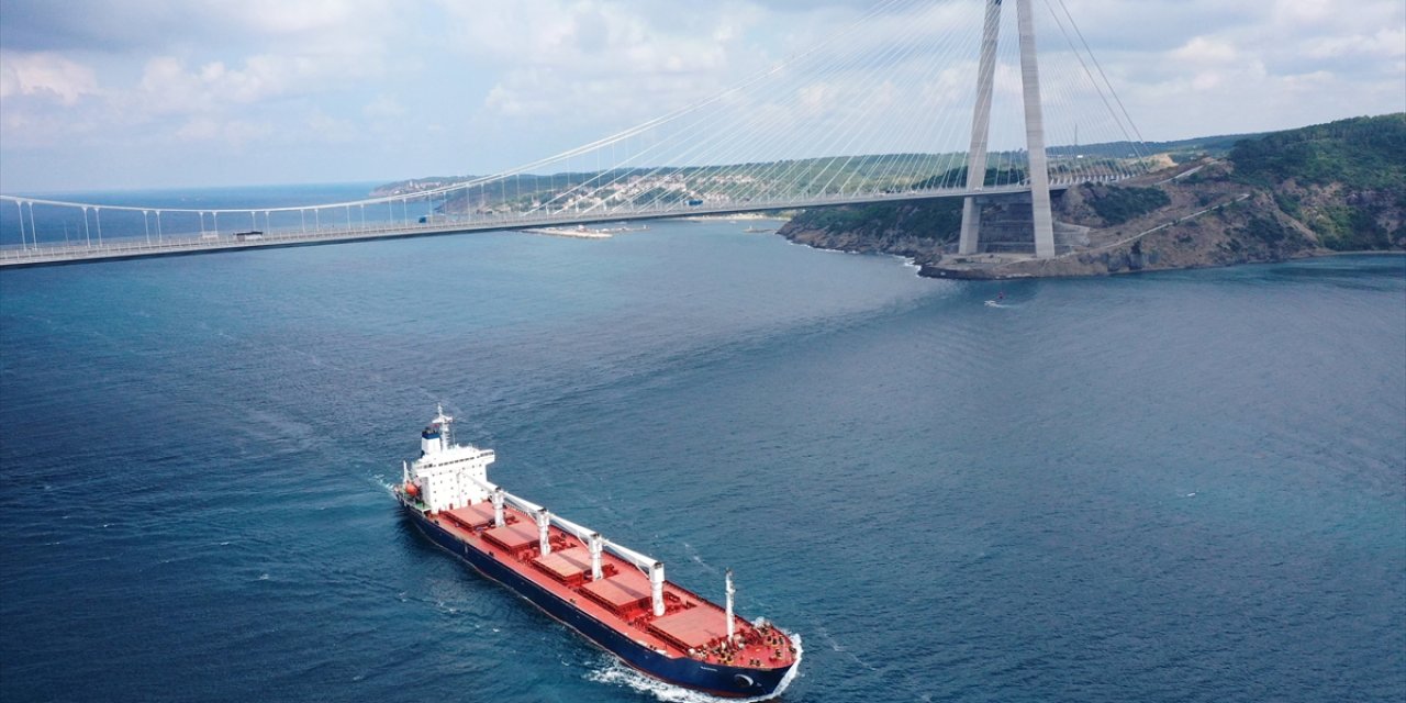 Ukrayna'dan yola çıkan mısır yüklü gemi İstanbul'dan hareket etti