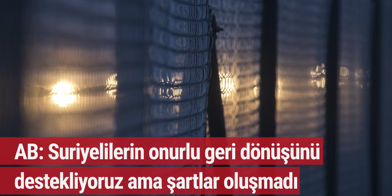 AB: Suriyelilerin onurlu geri dönüşünü destekliyoruz ama şartlar oluşmadı