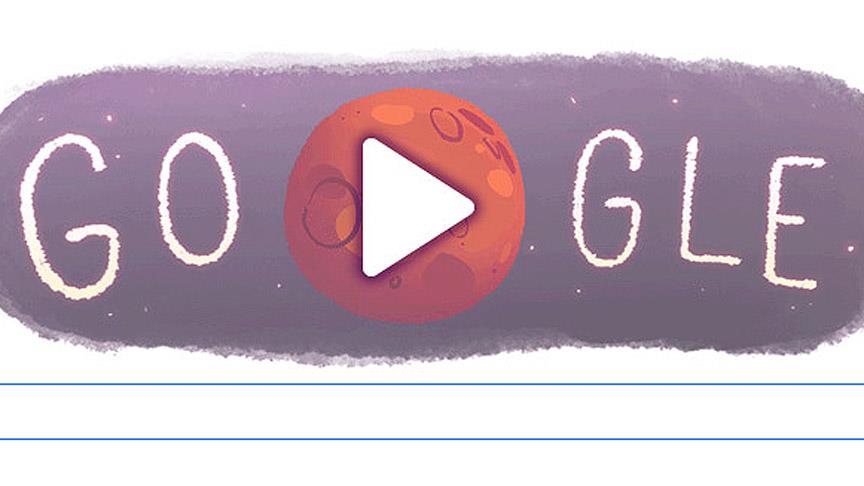 Google'dan Mars'ta su bulunmasına özel logo