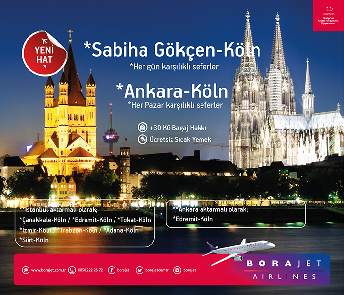 Bora Jet, İstanbul ve Ankara'dan Köln uçuşlarına başlıyor