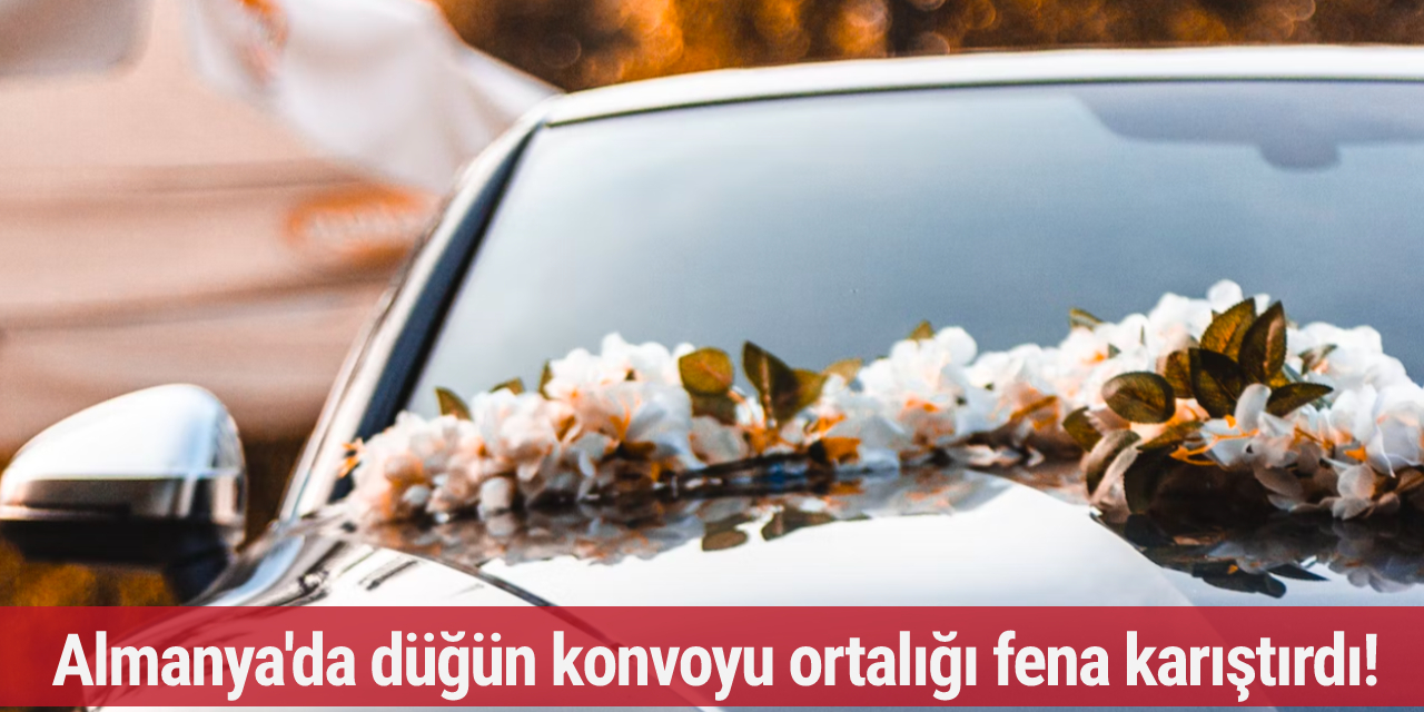 Almanya'da düğün konvoyu ortalığı fena karıştırdı! Polis ablukaya aldı...