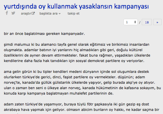 Yurt dışında oy kullanmak yasaklansın kampanyası