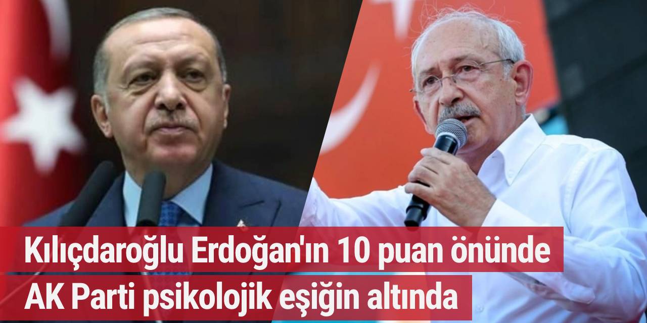 Kılıçdaroğlu Erdoğan'ın 10 puan önünde; AK Parti psikolojik eşiğin altında