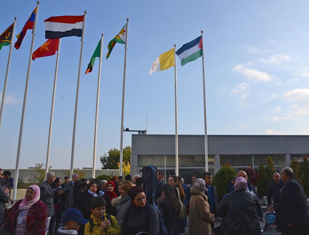 Filistin bayrağı Viyana'da göndere çekildi
