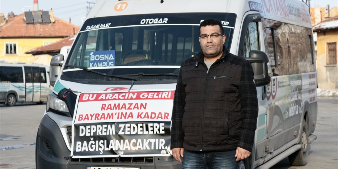Konyalı gurbetçiye ait dolmuşun geliri depremzedelere bağışlanacak