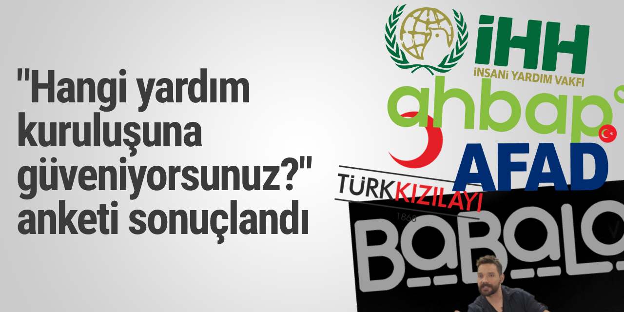 "Hangi yardım kuruluşuna güveniyorsunuz?" anketi sonuçlandı