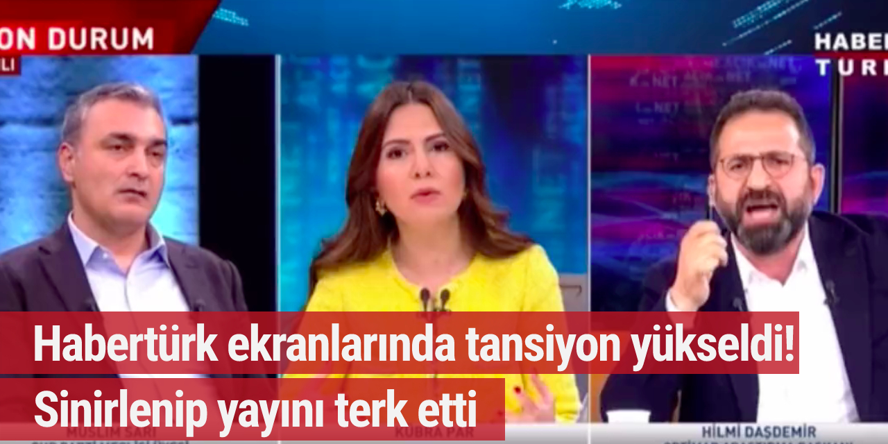 Habertürk ekranlarında tansiyon yükseldi! Sinirlenip yayını terk etti