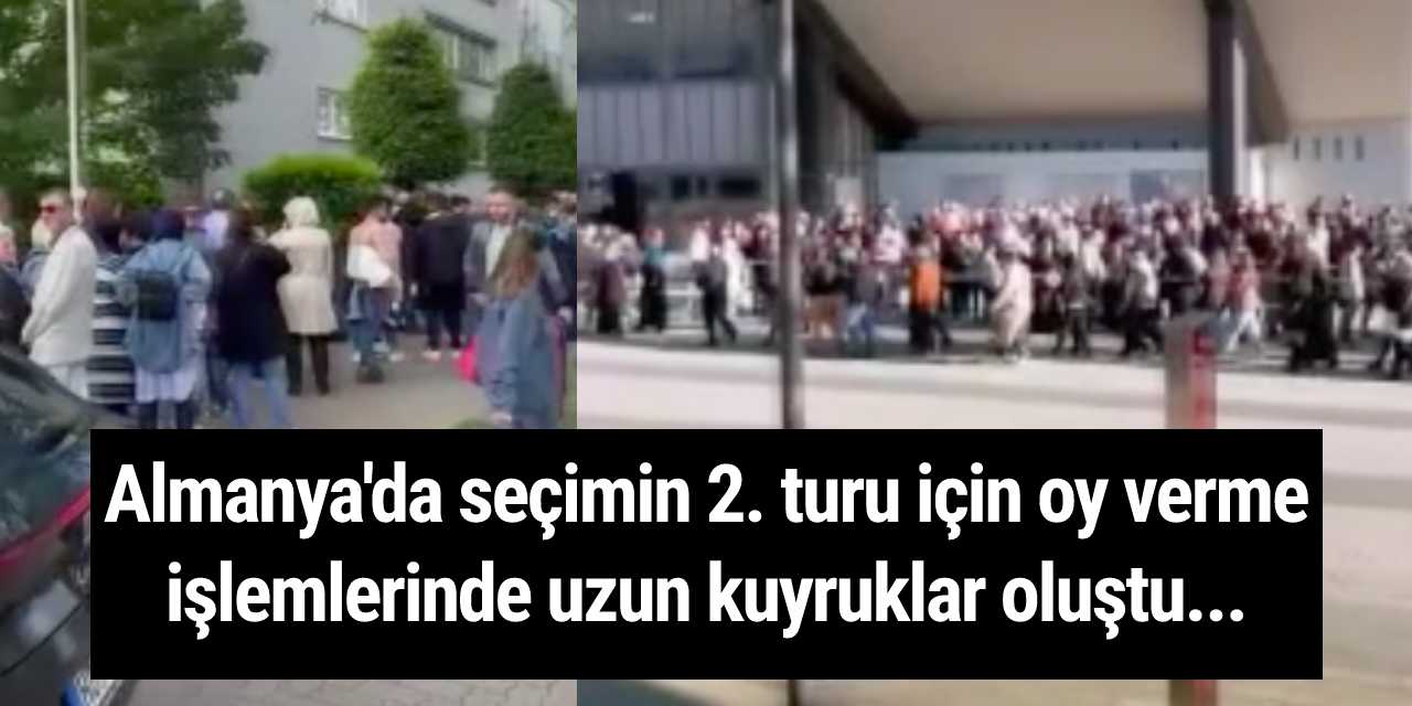 Almanya'da seçimin 2. turu için oy verme işlemlerinde uzun kuyruklar oluştu...
