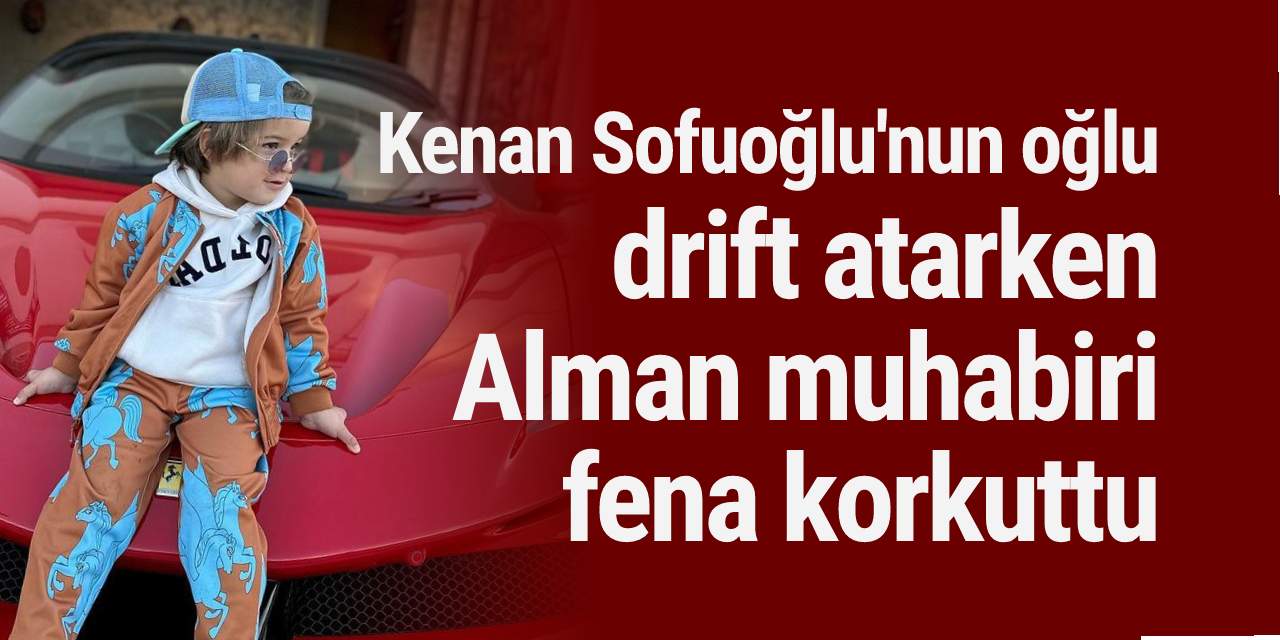Kenan Sofuoğlu'nun oğlu drift atarken Alman muhabiri fena korkuttu