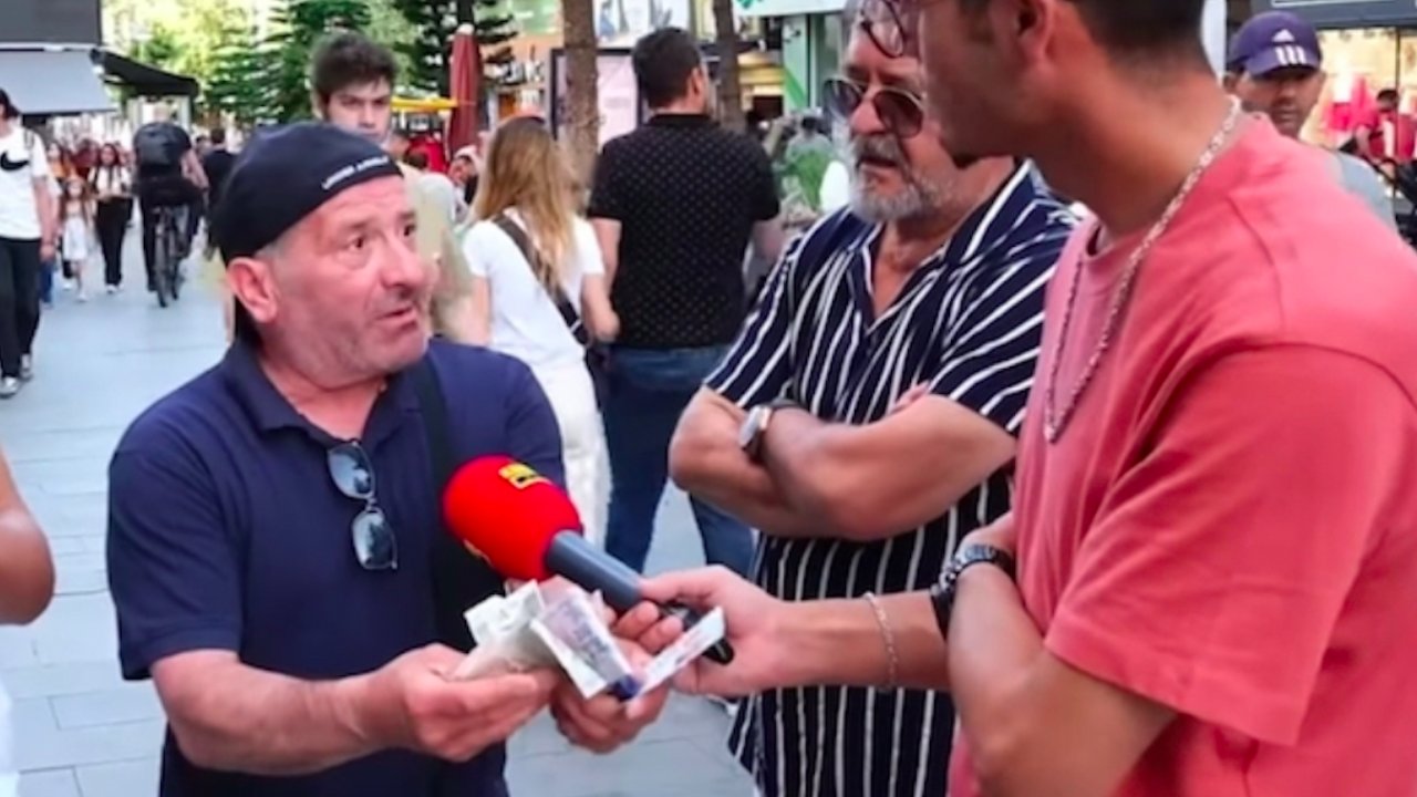 'Almanya'dan geliyorum' diyen adam cebinden tomar tomar para çıkardı, sokak röportajı karıştı!