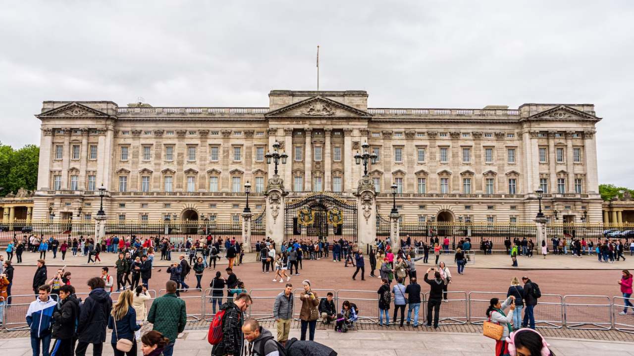 Bir kişi kendini Buckingham Sarayı'nın kapılarına kelepçeledi