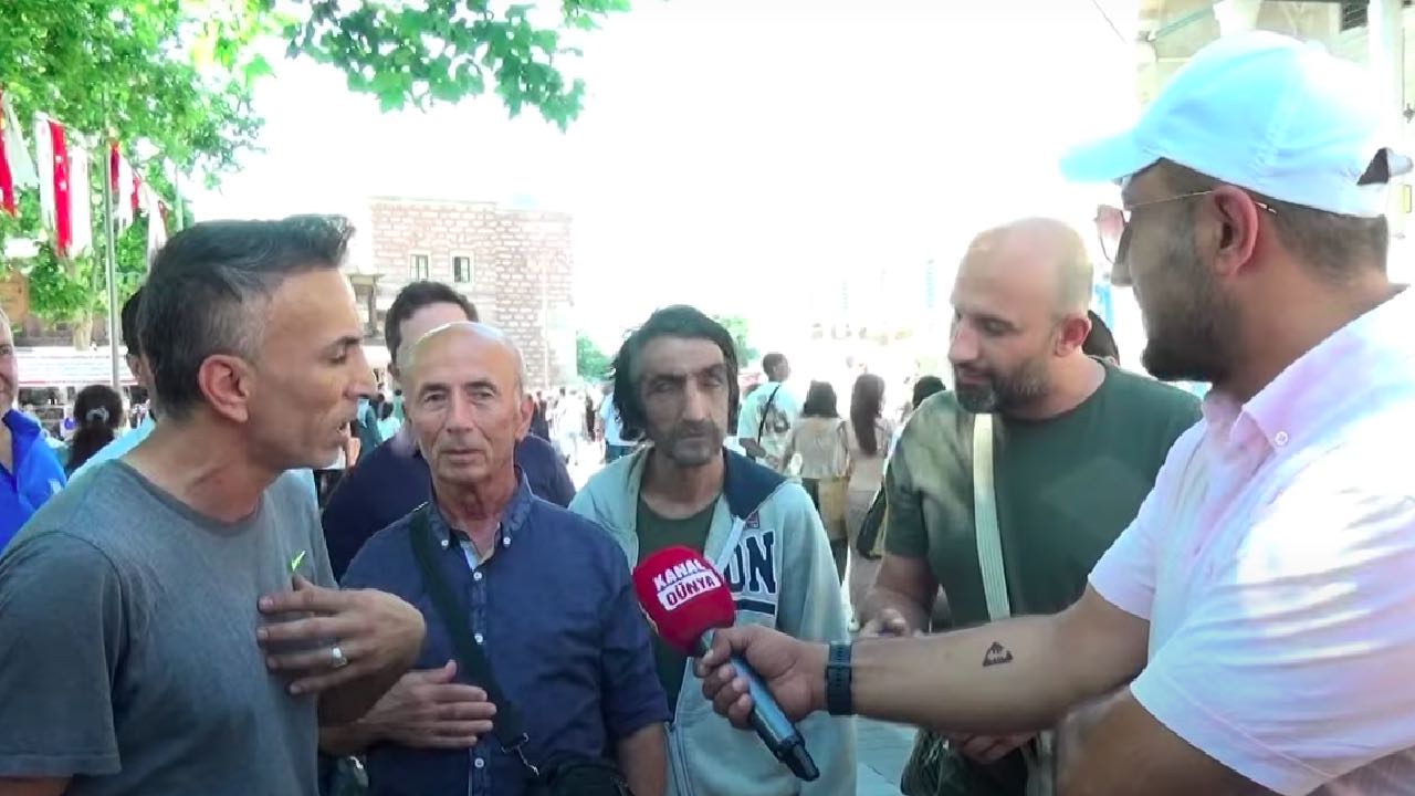 İki gurbetçi sokak röportajında karşı karşıya geldi, tansiyon yükseldi!