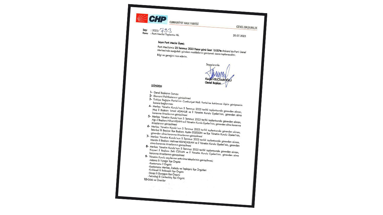 İşte ıslak imzalı belgesi: CHP’nin kritik toplantısında ne konuşulacak