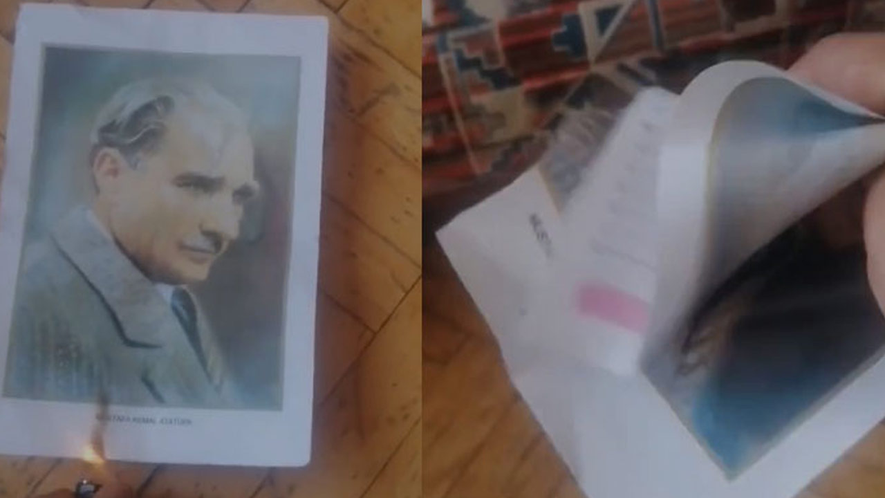Provokasyon sürüyor: Atatürk’ün fotoğrafını yaktı