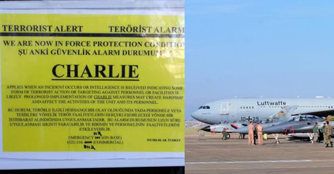 İncirlik'te 'Charlie' alarmı