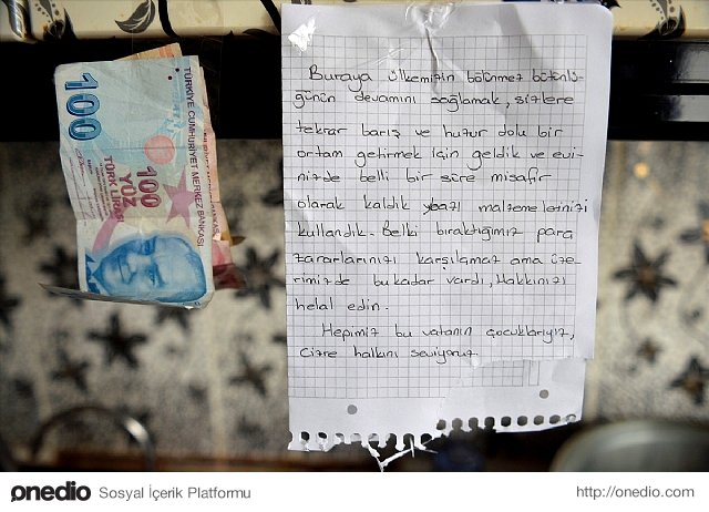 Askerin Cizre'deki eve bıraktığı not duygulandırdı