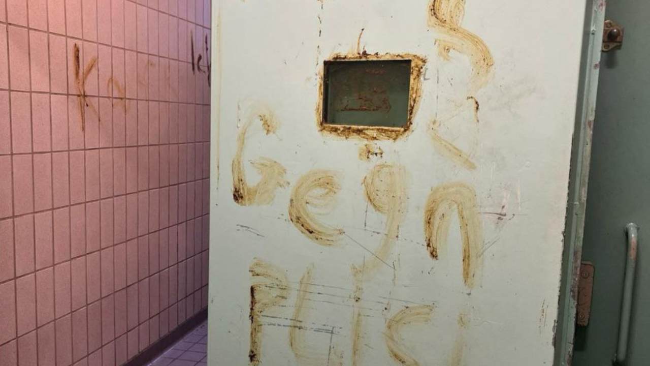 Berlin'de bir mahkum, hücresini "dışkıyla" boyadı!