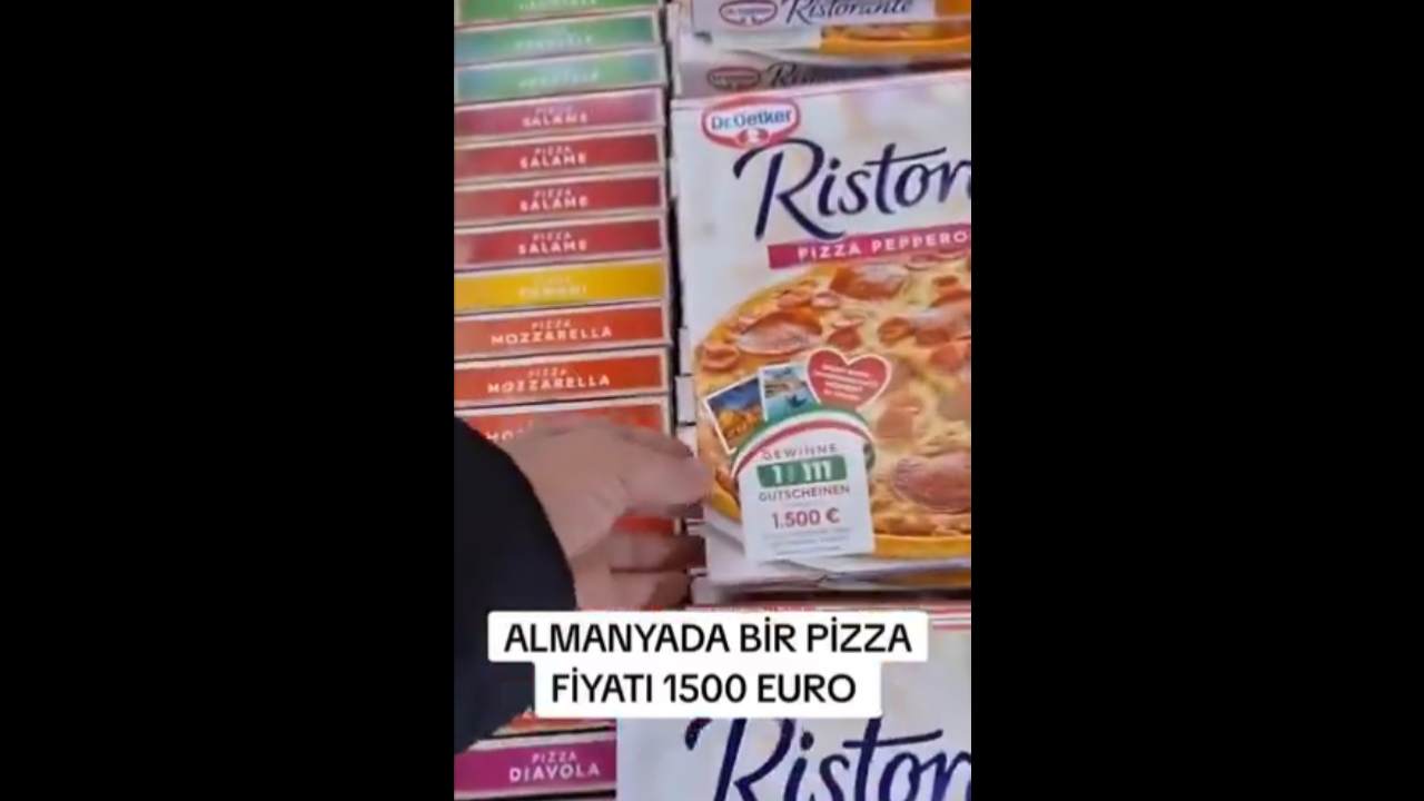 Sosyal medya bu videoyu konuşuyor: Almanya'da bir pizza 1500 Euro mu?