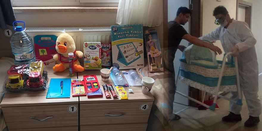 Karantinadaki çocuklar için oyuncak, bebekler için beşik alındı