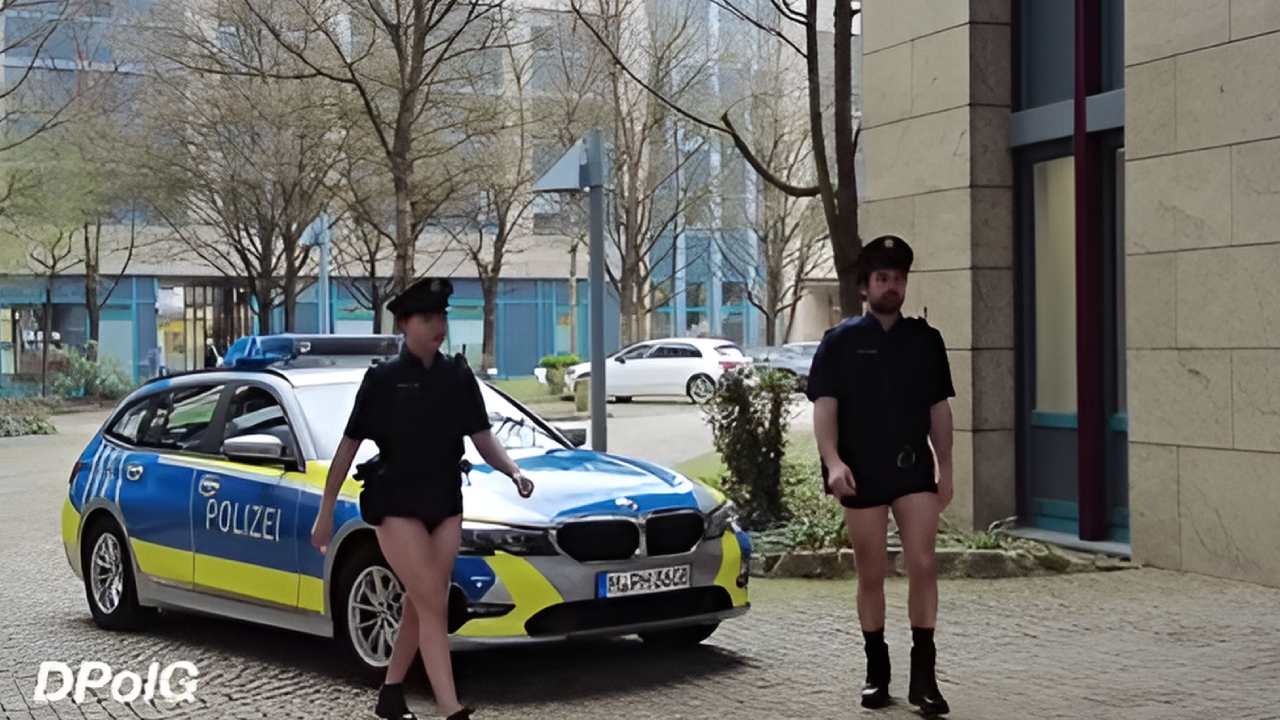 Bir Nisan şakası sanıldı: Polis arabasından pantolonsuz indiler