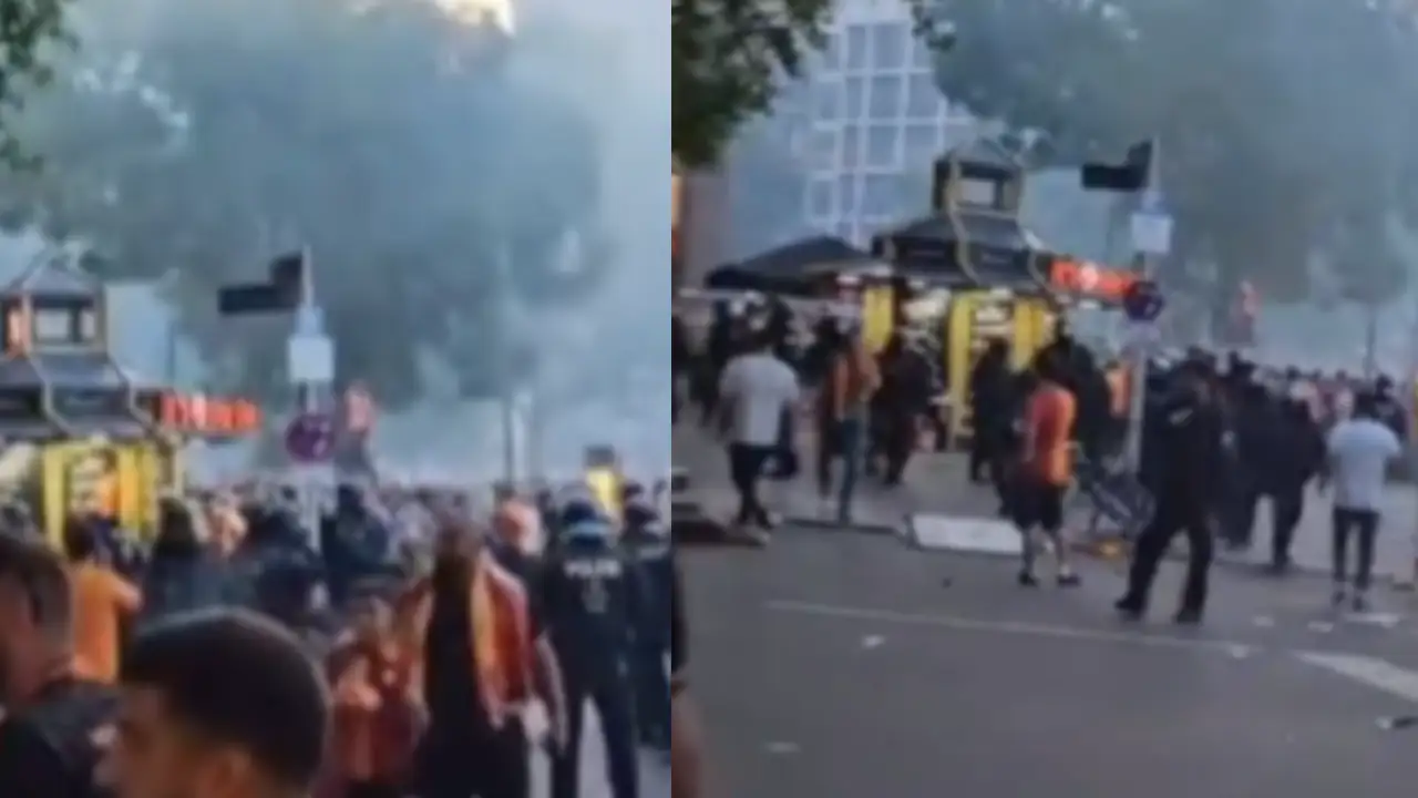 Berlin'de polis Galatasaray taraftarlarını gözaltına aldı